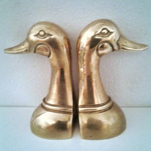 BRASS DUCK Bookends